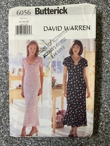 VTG Butterick Pattern 6056 - sz 14-16-18 UNCUT long bias dress by David Warren - Picture 1 of 4