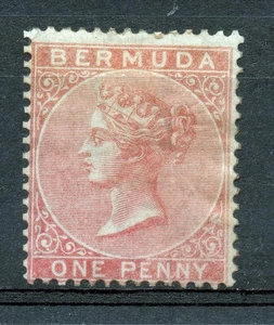 Bermuda QV 1865 wmk crn CC 1d pale rose SG 2 with gum but H/M/M, cat £140+ - Picture 1 of 2