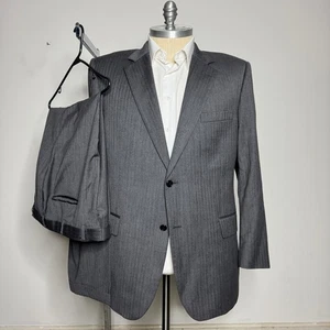 JOS A BANK Signature Collection Mens 46R 38W Suit Charcoal Gray Wool - Picture 1 of 7