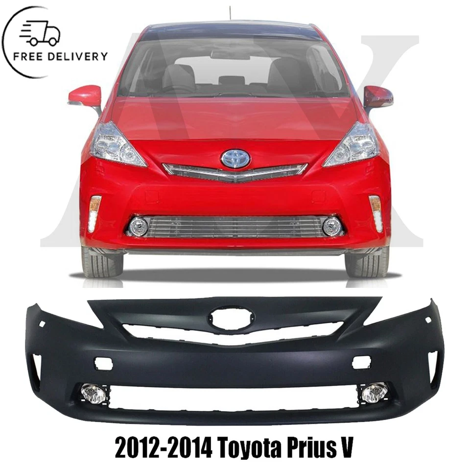 Front Bumper Cover Fascia &FogLight Assembly For 2012-2014 Toyota Prius V Foto 1 de 4