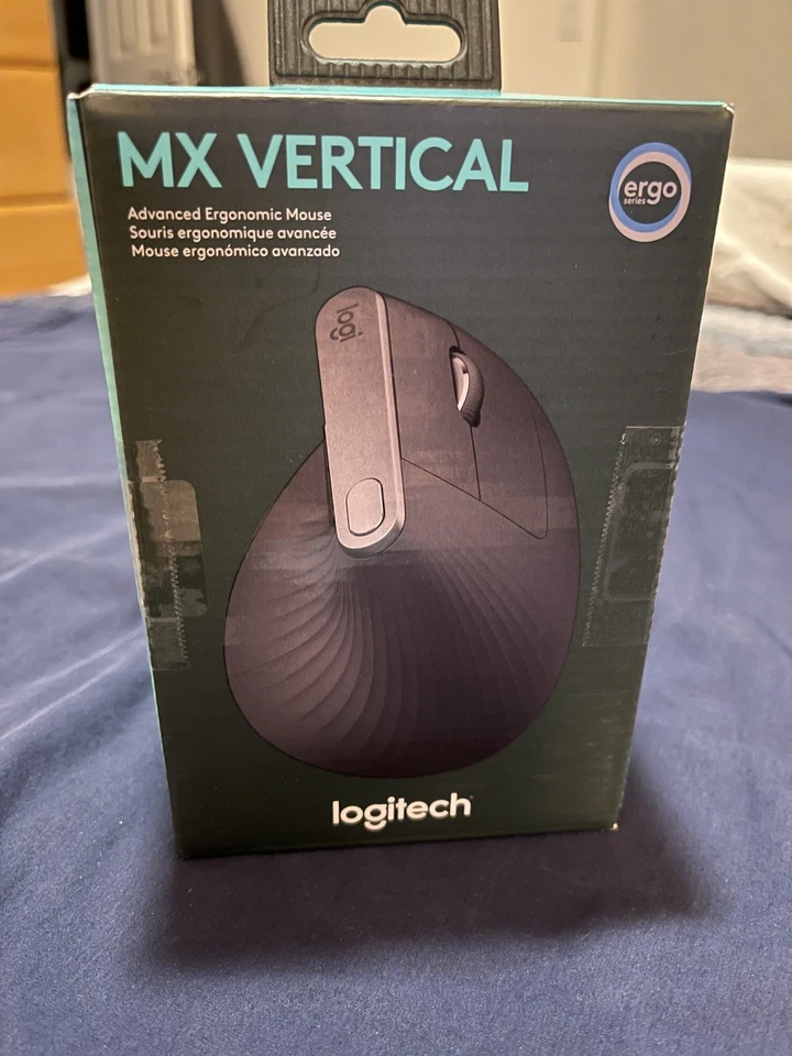 Logitech MX Vertical Ergonomic Wireless Optical Mouse for PC Mac iPad Graphite - Image 1 of 4
