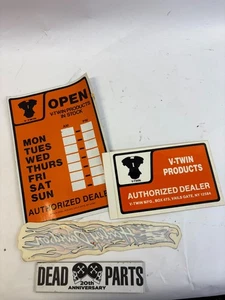 Harley V-Twin Händler Tür Geschäft geflammter Adler Aufkleber Aufkleber LooK - Bild 1 von 4