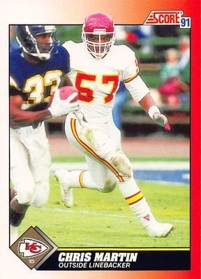 Chris Martin 1991 Score 157  Kansas City Chiefs  Football Card - Image 1 of 2