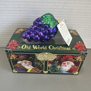 The Merck Familys Old World Christmas Glass Grape Ornament With Box - Imagen 1 de 5