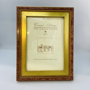 Fetco International Cornici Milano 5X7 Wooden Picture Table Frame Gold Tone - Picture 1 of 6