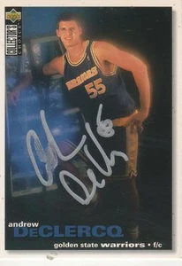 ANDREW DeCLERCQ FIRMADO 1995-96 ELECCIÓN DE CUBIERTA SUPERIOR #251 - GOLDEN STATE WARRIORS - Imagen 1 de 1
