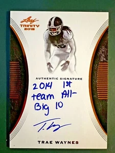 2015 Leaf Trinity Inscriptions #TSTW1 Trae Waynes Auto - Michigan Vikings - Picture 1 of 2