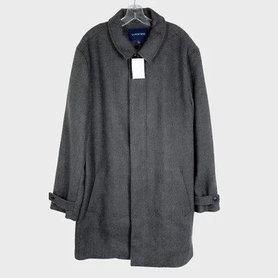 Nuevo sin etiquetas Abrigo Lands’ End Gris Espiga Negro Lana Hasta la Rodilla Talla Grande Ciudad Foto 1 de 4