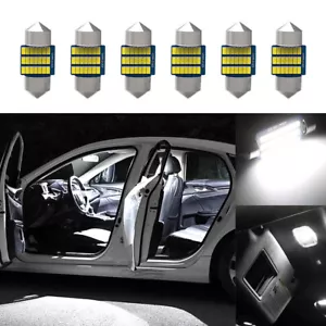 6Pcs 31MM Festoon DE3175 LED Map/Dome Interior Light Bulbs 6000K White CANBUS - Picture 1 of 6