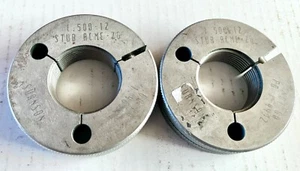 SWANSON 1-1/2 12 STUB ACME 2G THREAD RING GAGES 1.50 GO NO GO 1.4652 & 1.4492 - Picture 1 of 2