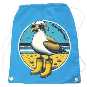 Mochila bolsa dichos dichos divertidos flamenco del mar Báltico gaviotas motivo sol vacaciones - Imagen 1 de 5