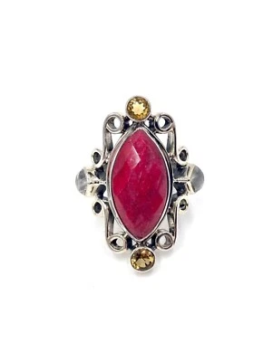 Nicky Butler RAJ LIMITED Collection Ruby Citrine 925 Sterling Silver Size 7 Ring - Image 1 of 4
