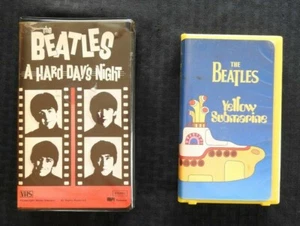 THE BEATLES "YELLOW SUBMARINE" & "A HARD DAYS NIGHT" (2) VHS TAPE SET CLAMSHELL - Picture 1 of 3