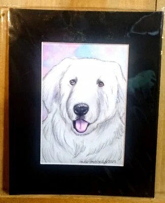 Tinta de acuarela original, gran perrinés, pintura firmada por Herbie Hasbrouck Jr Foto 1 de 4