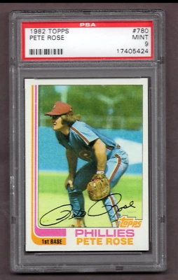 1982 Topps #780 Pete Rose PSA 9 *JAYSACE* Foto 1 de 2