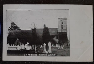 (GB-8037)GB 1917 Vintage Postcard EVII 1/2 d  ST. ANDREWS CHURCH, HAMBLE - Picture 1 of 2