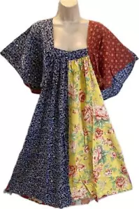 Sacred Threads Hippie Boho Gypsy Festival Patch Angel Sleeve Dress 224312 S/MB - Picture 1 of 5