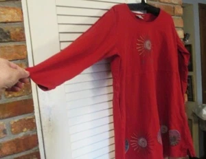 FOCUS BOHEMIAN HIPPIE RUST COLOR COTTON DRESS BATIKED SOUTHWESTERN PATTERNS MED. - Picture 1 of 12