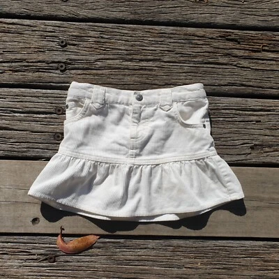 Ralph Lauren девочки размер 6 X белый вельвет эластичный пояс оборки кромки мини юбка - Изображение 1 из 4