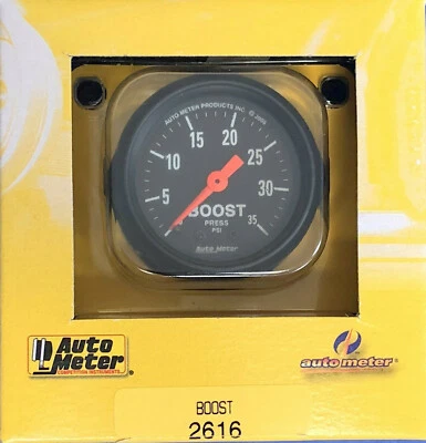 Auto Meter 2616 Z-Series Mechanical Boost Gauge 0-35 PSI 2 1/16 - Image 1 of 3