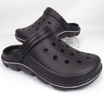 Clogs Water Sandals Slipper Hole Unisex Kid's Shoes Size 5.5 - 6 Y Black NEW - Image 1 of 4