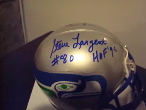 Jim Zorn & Largent AUTOGRAPHED SEATTLE SEAHAWKS TB Mini Helmet SIGNED HOF JSA CE - Picture 1 of 6
