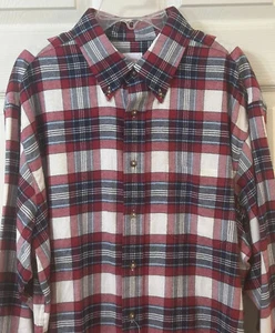 Brooks Brothers 346 Flannel Long Sleeve Shirt Men Sz L White Red Blue Plaid NWT - Picture 1 of 15