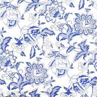 T129# 3 x Single Paper Napkins For Decoupage Tissue Blue Graphic Flower Pattern