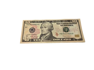 UNC Fancy Serial # 94444624 $10 Dollar Bill Note- (B) NEW YORK - Picture 1 of 2