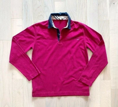 Auténtico Polo Burberry Manga Larga Niños 14Y Talla 164 Rojo Algodón Borgoña Niño Foto 1 de 4