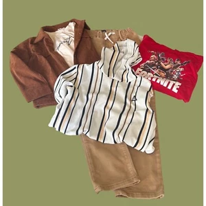 Boys Clothes Winter Lot of 5 Size 8 Fortnite Striped Crewneck Corduroy Jacket - Picture 1 of 13