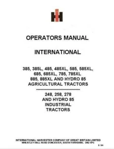 Case IH 385 a 885 incl XL 248 a 278 diésel manual del operador consíguelo hoy - Imagen 1 de 4