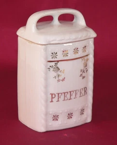 Vorratsdose Porzellan NPS Silesia Pfeffer ca. 1900 #6227 - Bild 1 von 4