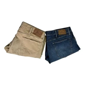 Polo Ralph Lauren Denim Jeans Lot of 2 Blue SULLIVAN Tan VARICK Mens Size 38 - Picture 1 of 15