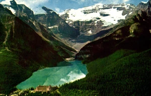 Postcard Lake Louise Jewel of Canadian Rockies Chateau Banff National Park - Picture 1 of 2