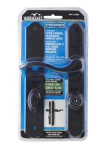Wright Serenade Mortise Keyed Latch with Deadbolt Screen and Storm Door Black - Picture 1 of 12