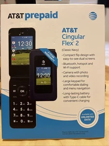 AT&T Cingular Flex 2 Easy to Use Senior Flip Phone Large Keypad 4G LTE - Picture 1 of 2