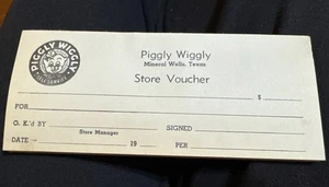 VTG PIGGLY WIGGLY STORE VOUCHER Book MINERAL WELLS TEXAS - Picture 1 of 4