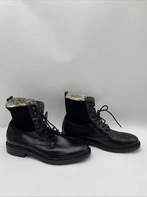 Bruno Magli Cerone Leather Suede Faux Fur Lined Boots Black Size 12M - Image 1 of 4