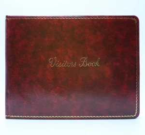 Leathersmith of London Leather Visitors Book – Gold Trim Pages – Made in England - Picture 1 of 6