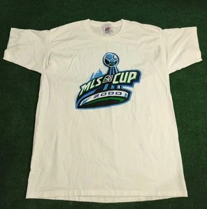 T-shirt vintage MLS Cup 2000 USA Soccer Championship XXL cotone punto singolo - Foto 1 di 5