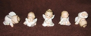 KIRSCHEN, 5 VINTAGE ENESCO TAUMELNDE CHERUBS, TAIWAN - Bild 1 von 13