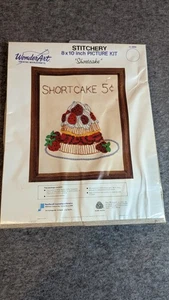 Vintage Stitchery Craft Kit WonderArt 8x10 Shortcake Picture New in Package - Picture 1 of 3