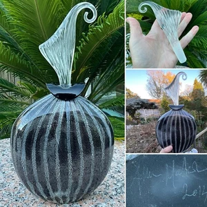 "ALLISTER MALCOLM JARRA DE PERFUME STOURBRIDGE PASADOR DE VIDRIO RAYAS NEGRO LUNA 14,5""" - Imagen 1 de 18