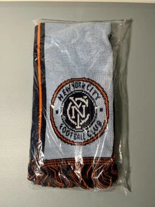 2017 New York City Member Football Club 52x7 Knit Winter Scarf Baby Blue/Orange - Picture 1 of 6