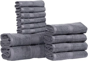 Hillfair 12 Stück 600 GSM Baumwolle Badetücher - Hotel Spa Qualität - 2 Bäder, 4... - Bild 1 von 5
