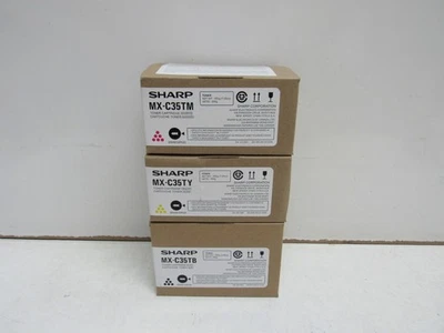 LOTE DE 3! CARTUCHO DE TÓNER ORIGINAL Sharp mx-c35tb/mx-c35ty/mx-c35tm (mx-c357f) Foto 1 de 2