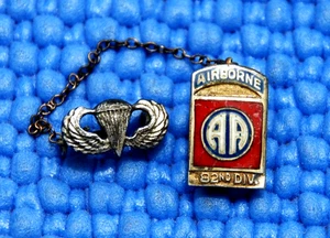 Vintage Sterling WWII Army 2-Piece 82nd Airborne Division Paratrooper Jump Wings - Picture 1 of 4