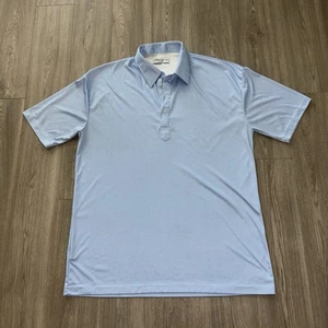 Collars And Co Dress Polo Shirt Mens 2XL Blue Houndstooth Preppy Stretch Dressy - Picture 1 of 7