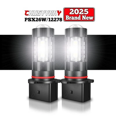 2 件 LED 雾灯灯泡适用于丰田 Highlander 2011 2012 2013 6000K 白色 PSX26W — 第 1/4 张图片